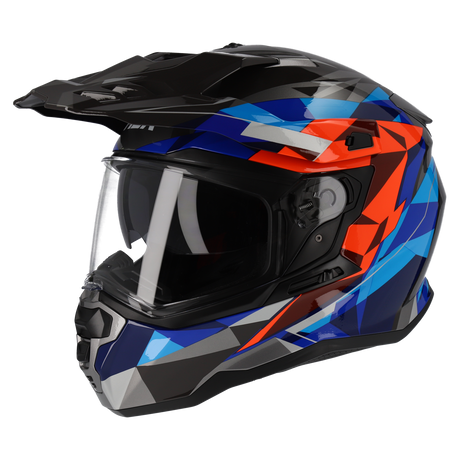 M2R Hybrid Poly PC-1 Gloss Blue/Red/Silver/Black Helmet - EasyR