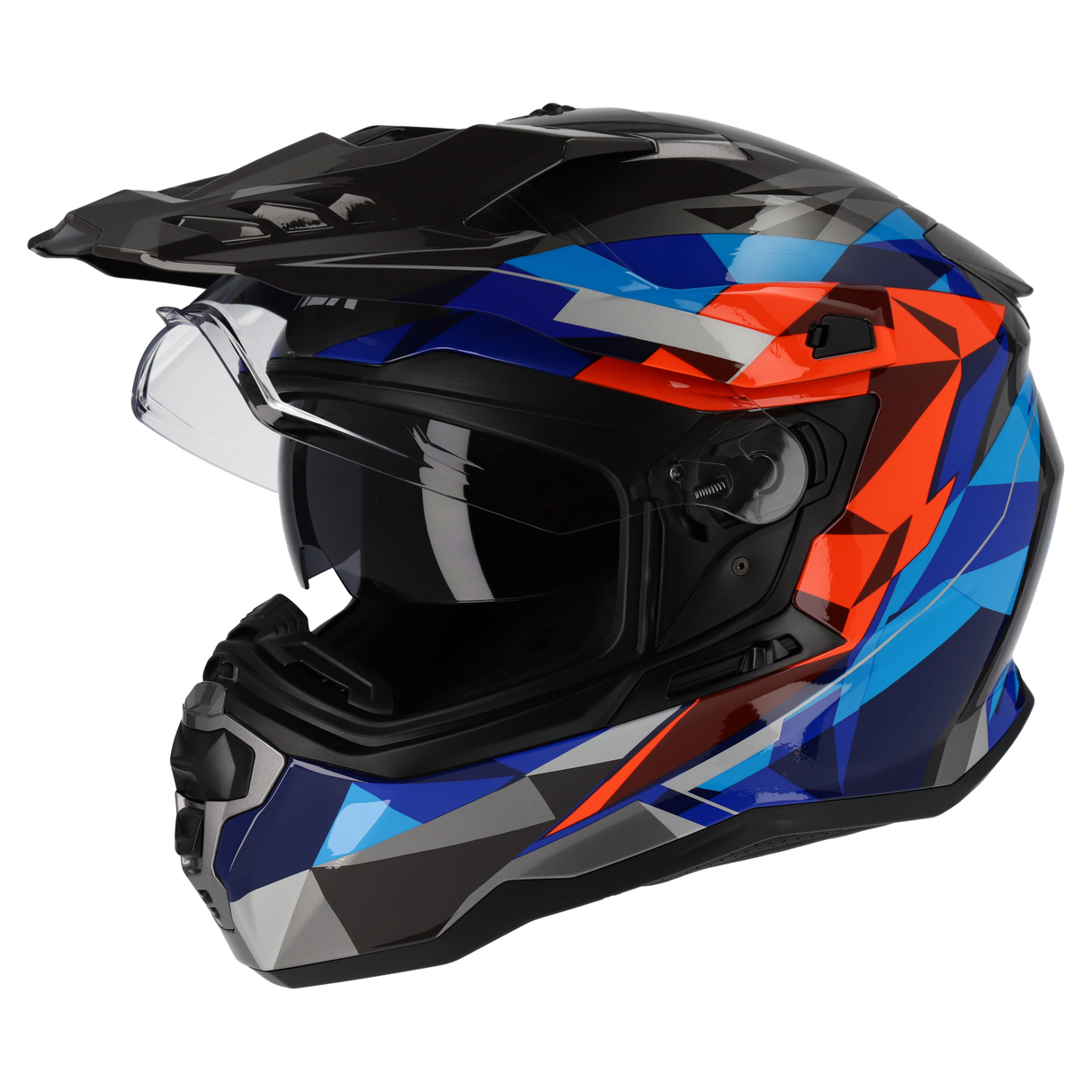 M2R Hybrid Poly PC-1 Gloss Blue/Red/Silver/Black Helmet - EasyR