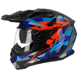 M2R Hybrid Poly PC-1 Gloss Blue/Red/Silver/Black Helmet - EasyR