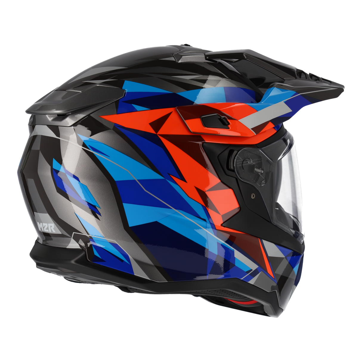 M2R Hybrid Poly PC-1 Gloss Blue/Red/Silver/Black Helmet - EasyR