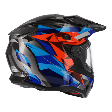 M2R Hybrid Poly PC-1 Gloss Blue/Red/Silver/Black Helmet - EasyR