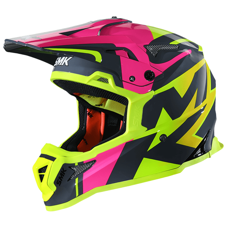 SMK Allterra X-Power Grey/Yellow/Pink GL649 Helmet - EasyR