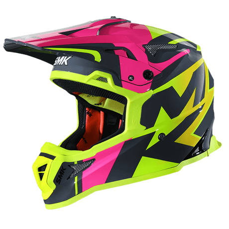 SMK Allterra X-Power Grey/Yellow/Pink GL649 Helmet - EasyR