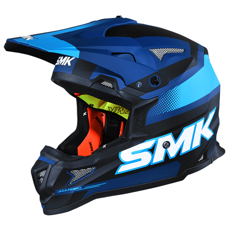 SMK Allterra X-Throttle Matte Blue/Black/Blue MA525 Helmet - EasyR