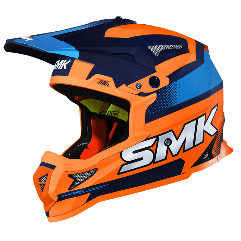 SMK Allterra X-Throttle Matte Blue/Orange/Blue MA575 Helmet - EasyR