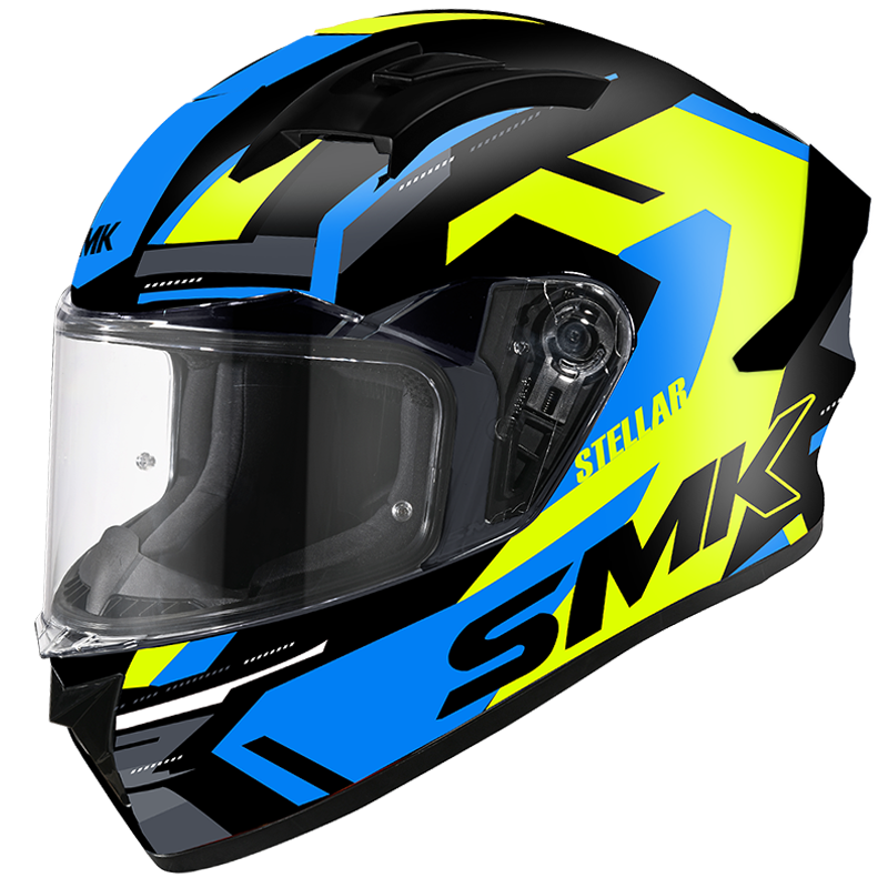 SMK Stellar K-Power Black/Yellow/Blue GL245 Helmet - EasyR