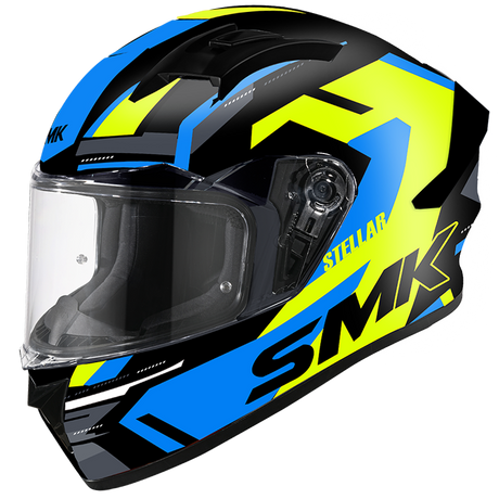 SMK Stellar K-Power Black/Yellow/Blue GL245 Helmet - EasyR