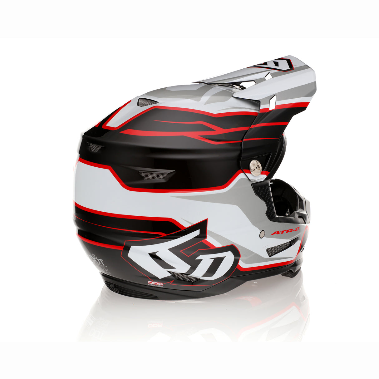 6D ATR-2 Phase White/Red Helmet