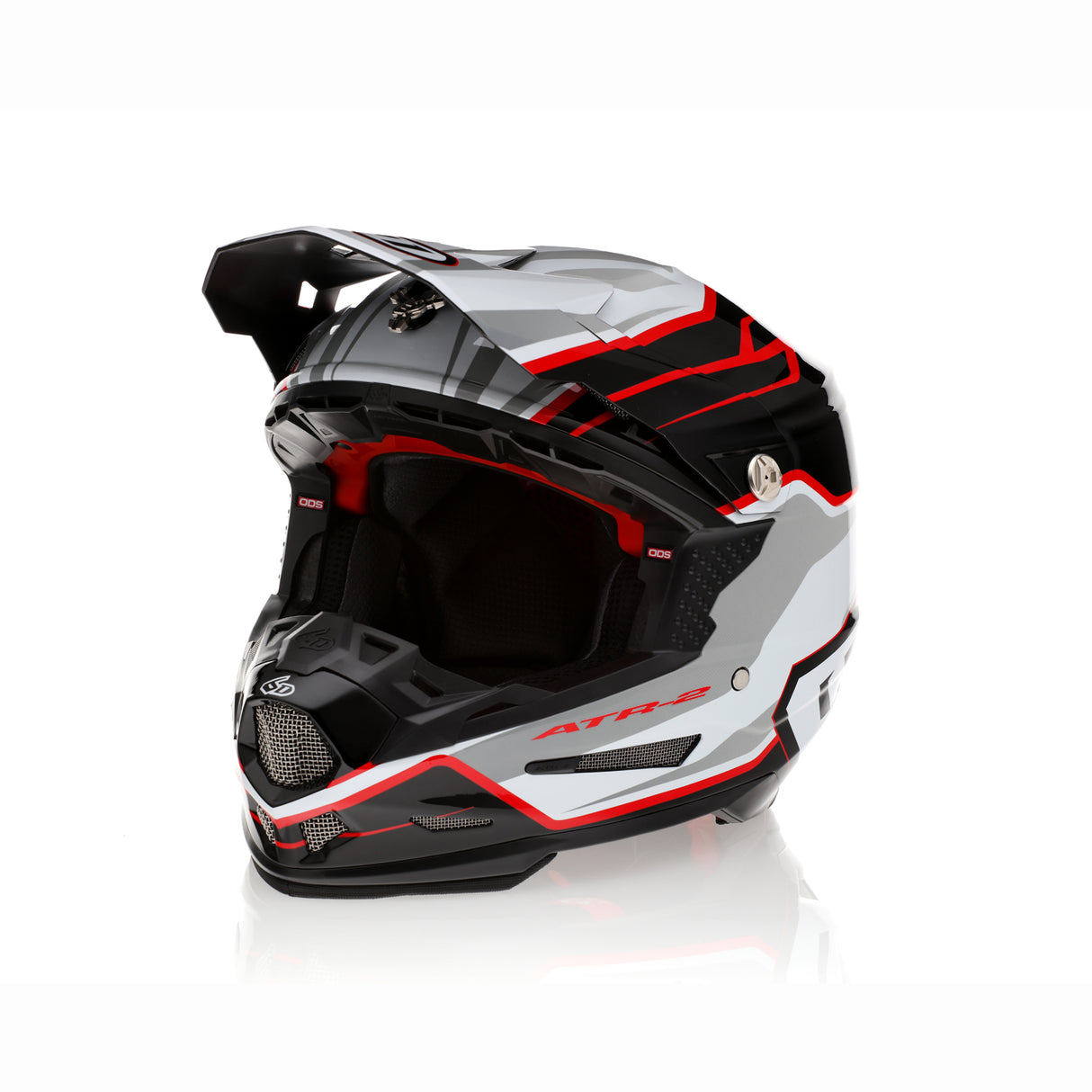 6D ATR-2 Phase White/Red Helmet