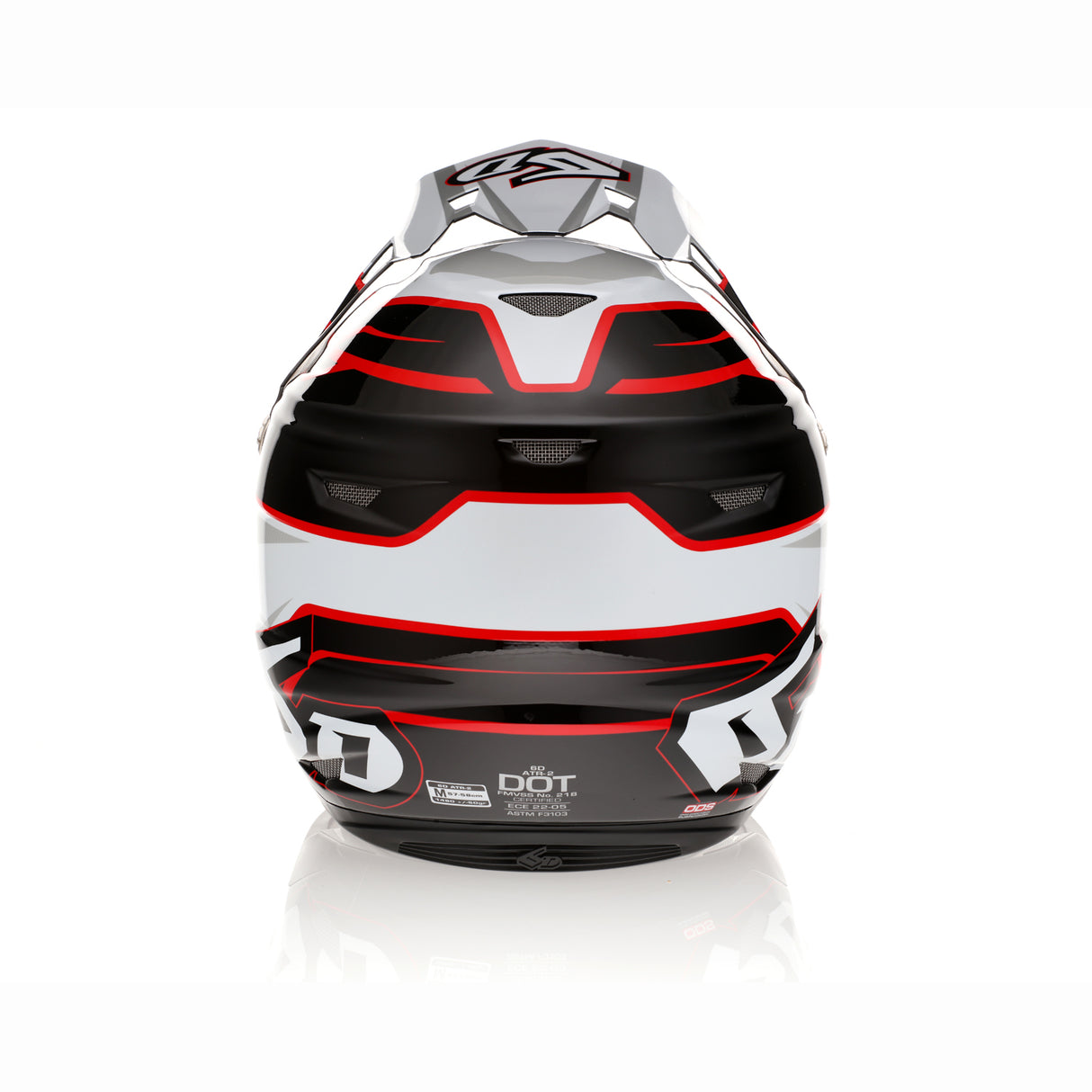 6D ATR-2 Phase White/Red Helmet