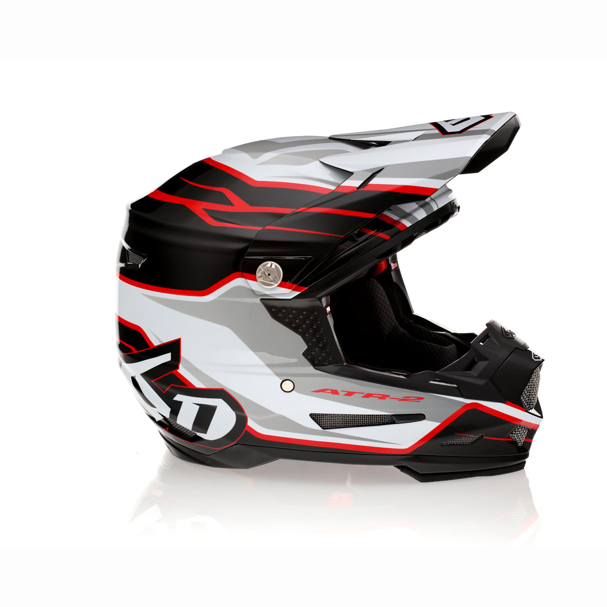 6D ATR-2 Phase White/Red Helmet