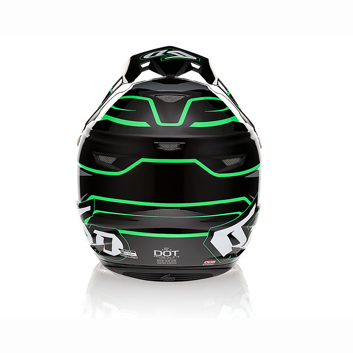 6D ATR-2 Phase Black/Green Helmet