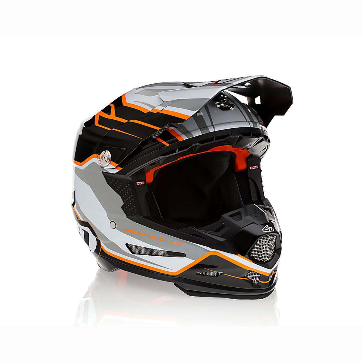 6D ATR-2 Phase White/Orange Helmet