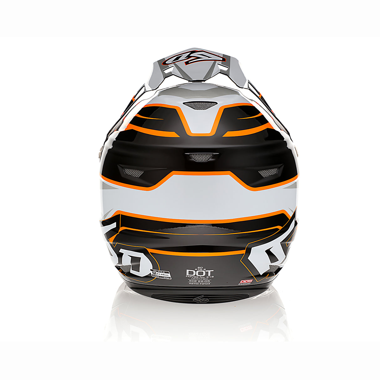 6D ATR-2 Phase White/Orange Helmet