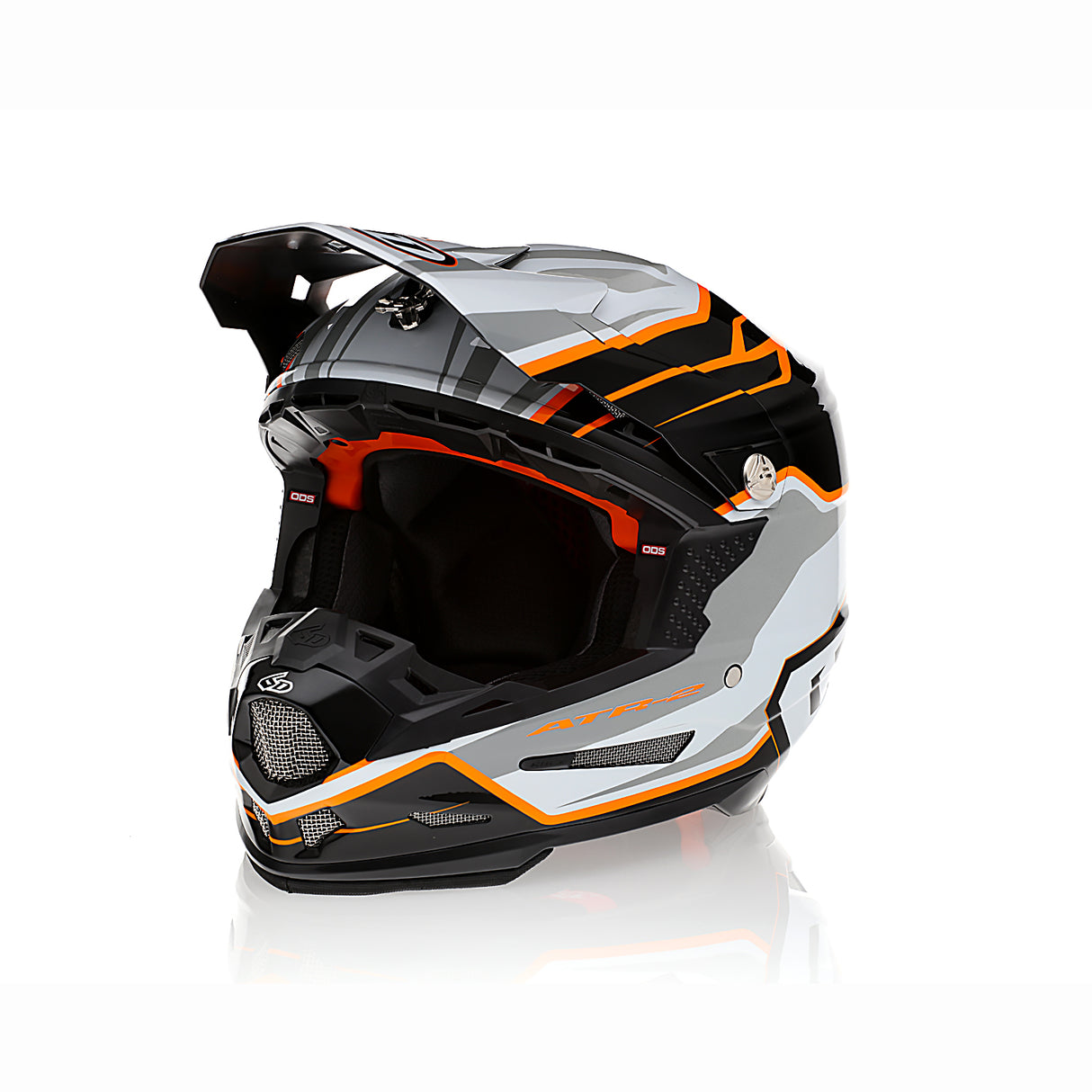 6D ATR-2 Phase White/Orange Helmet