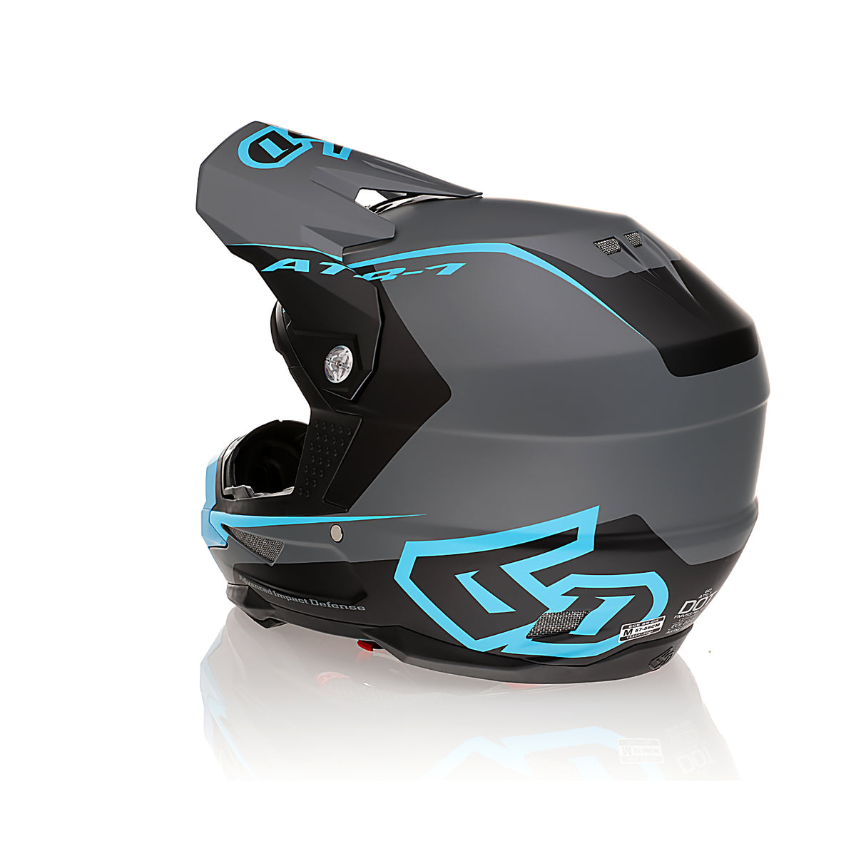 6D ATR-1 Stealth Cyan Helmet