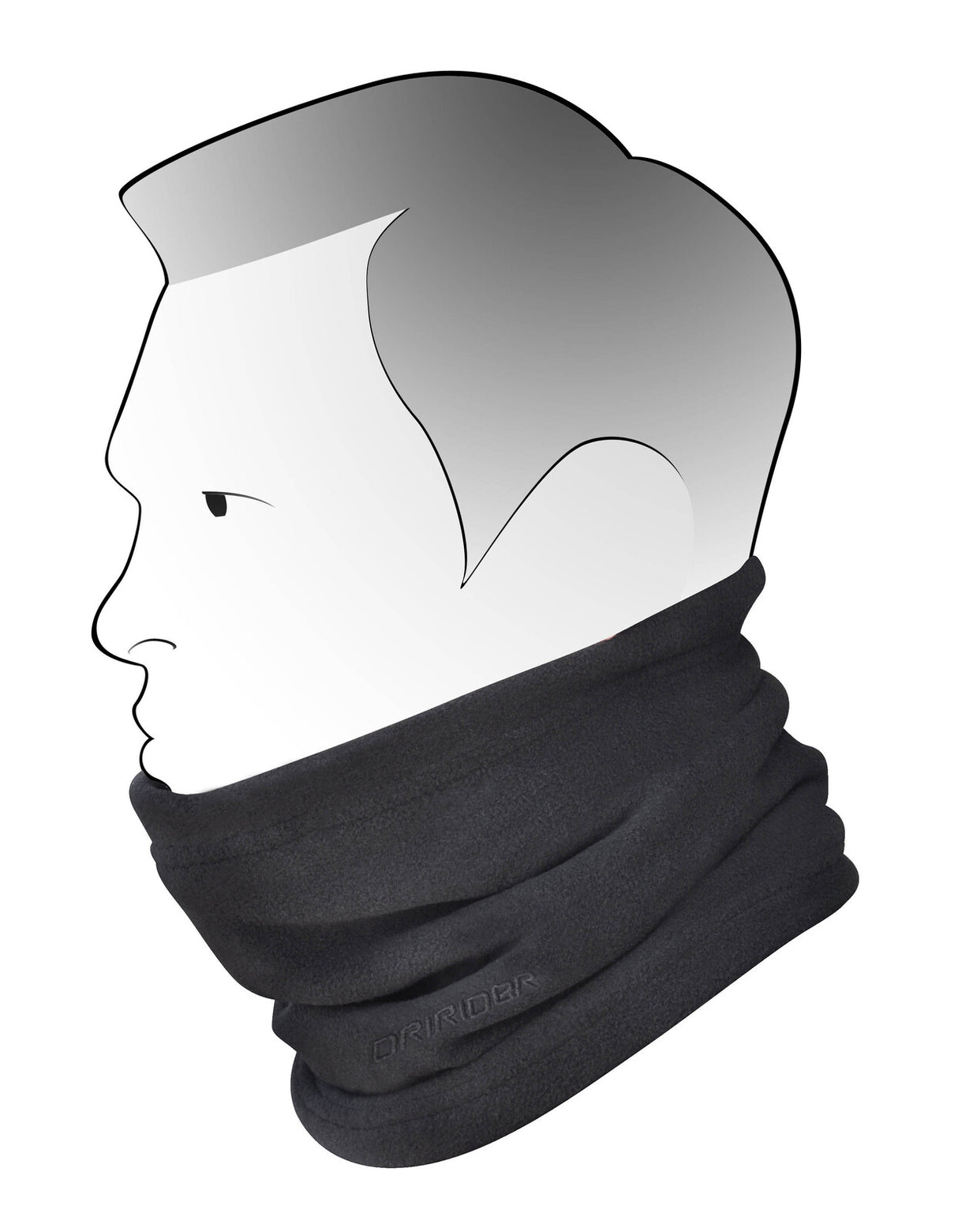 DriRider Thermal Neck Sox Merino Black Neck Warmer