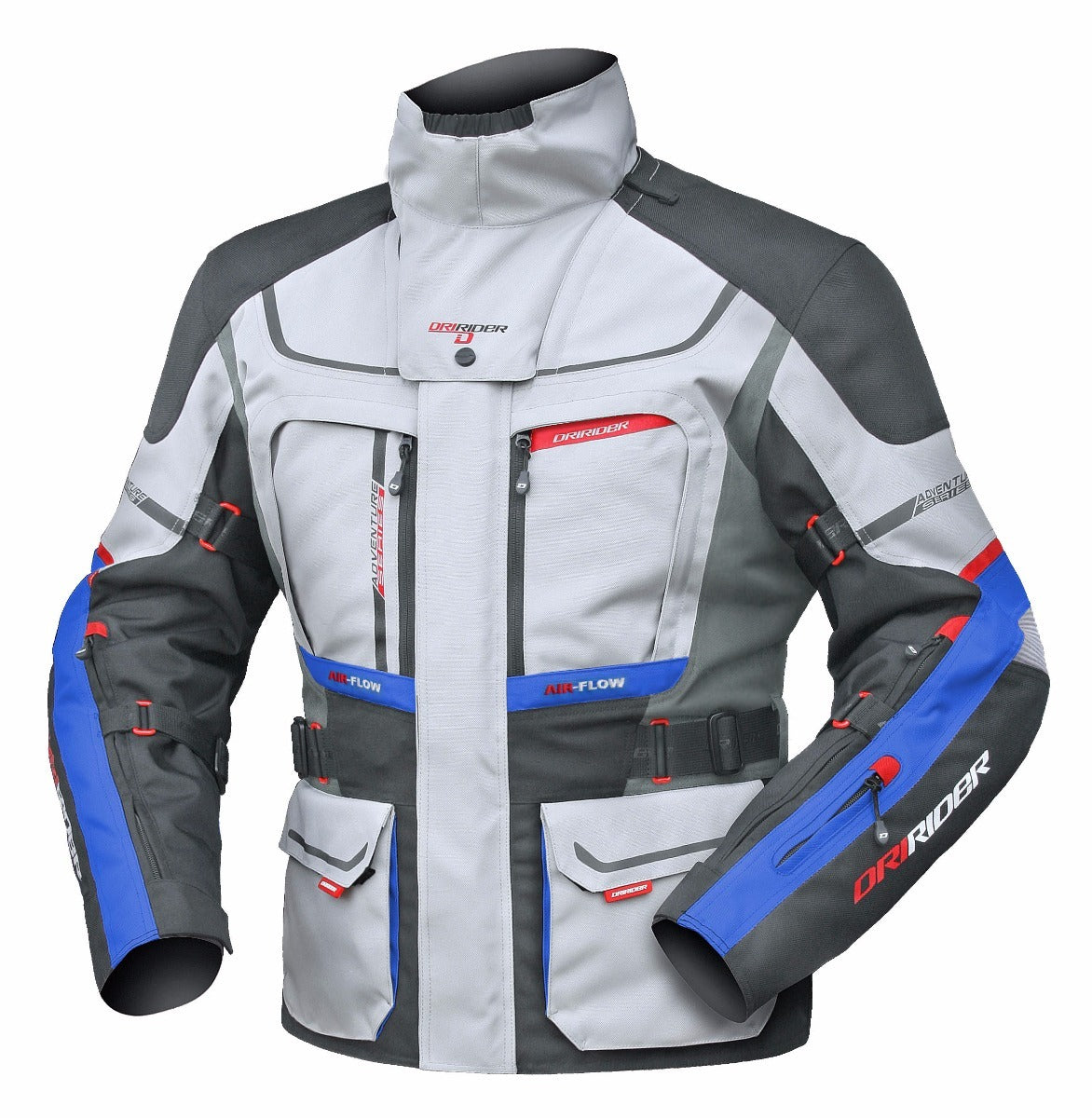 DriRider Vortex Adventure 2 All Season Grey/Anthracite/Blue Textile Jacket