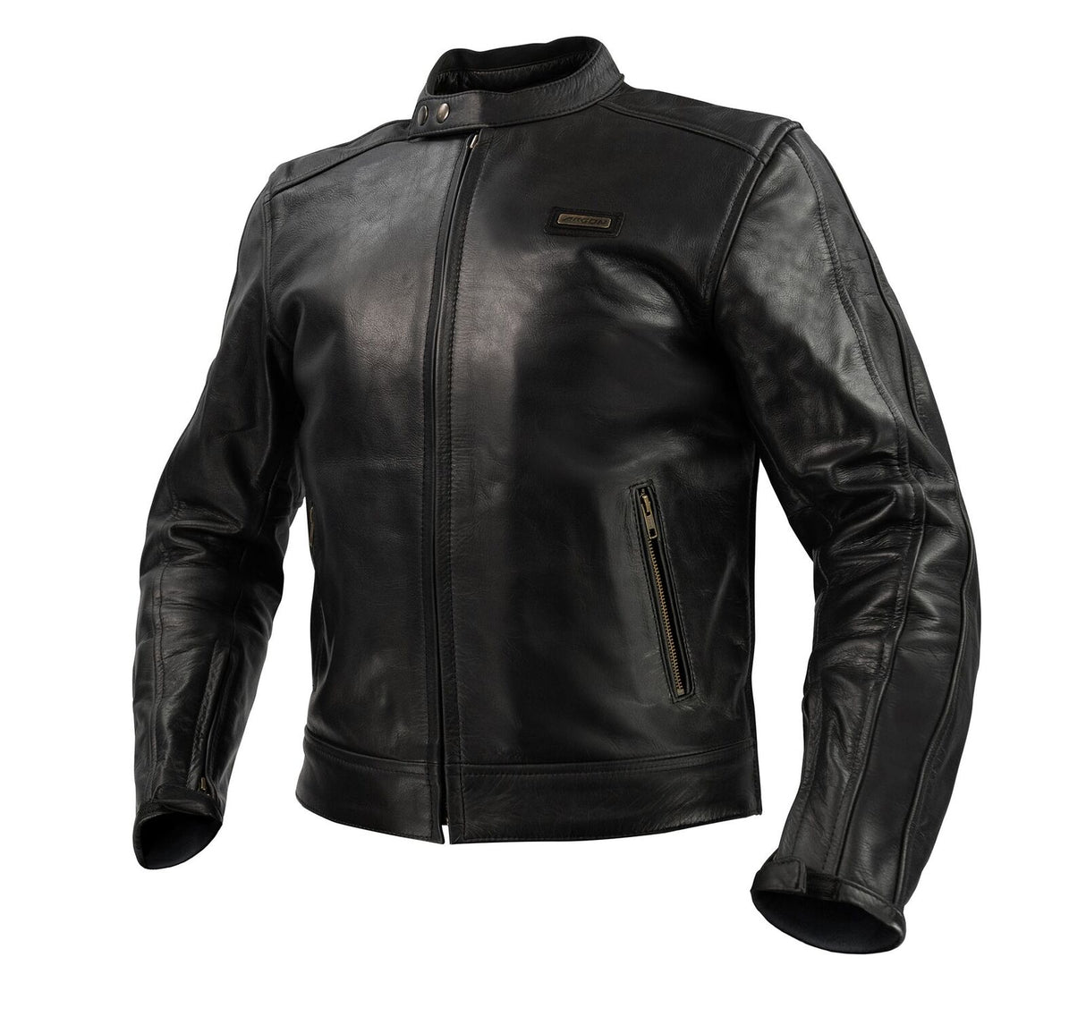 Argon Forge Black Non-Perforated Leather Jacket