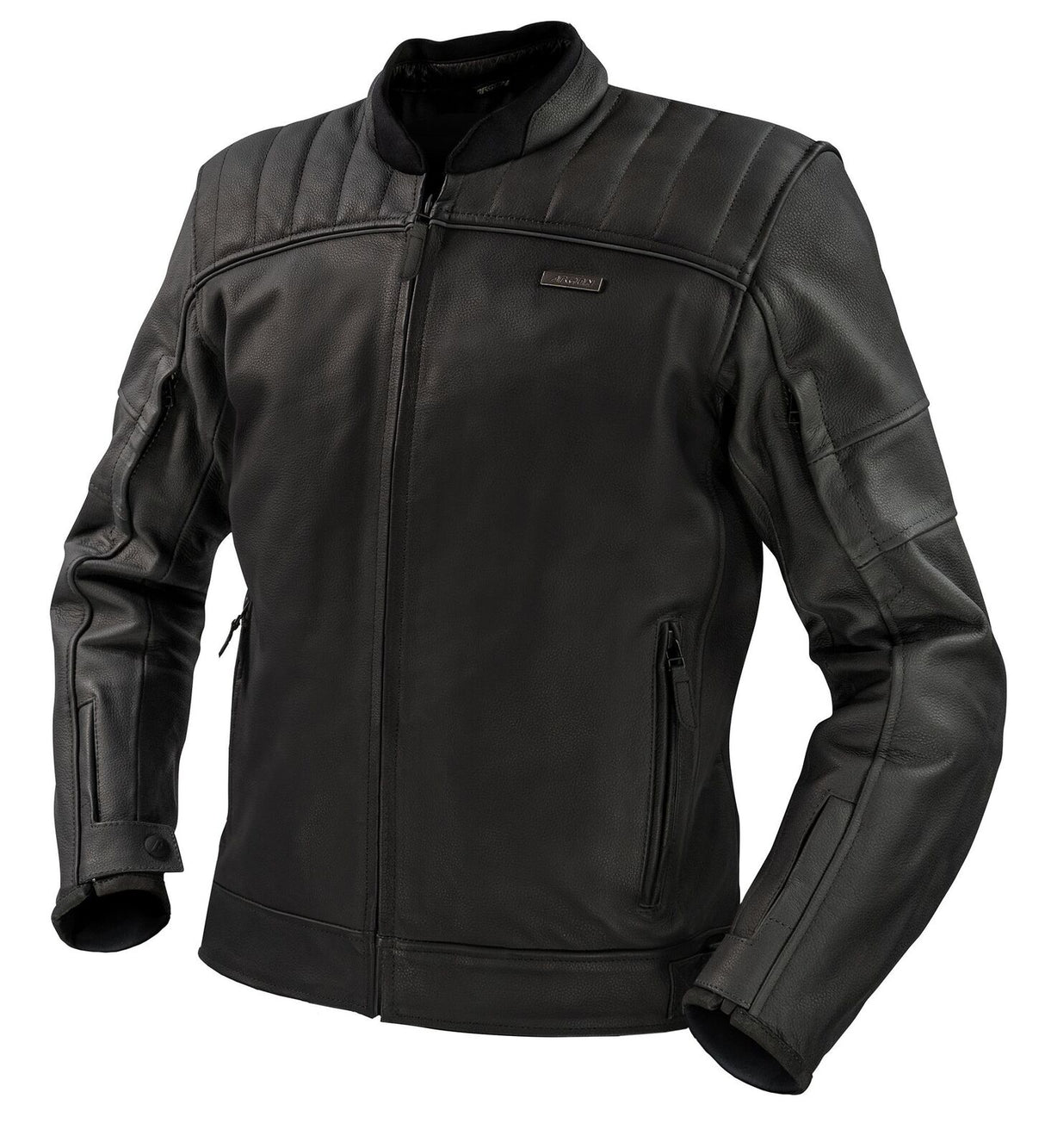 Argon Recoil Black Non-Perforated Leather Jacket