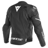 Dainese Avro 4 Matte Black/Matte Black/White Non-Perforated Leather Jacket