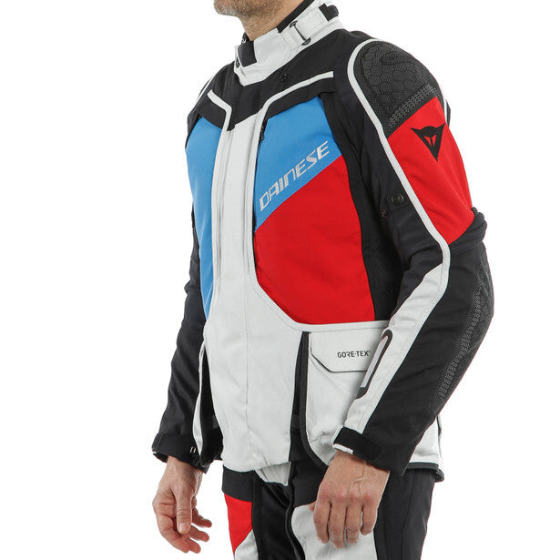 Dainese D-Explorer 2 Gore-Tex Glacier Grey/Blue/Lava Red/Black Waterproof Textile Jacket