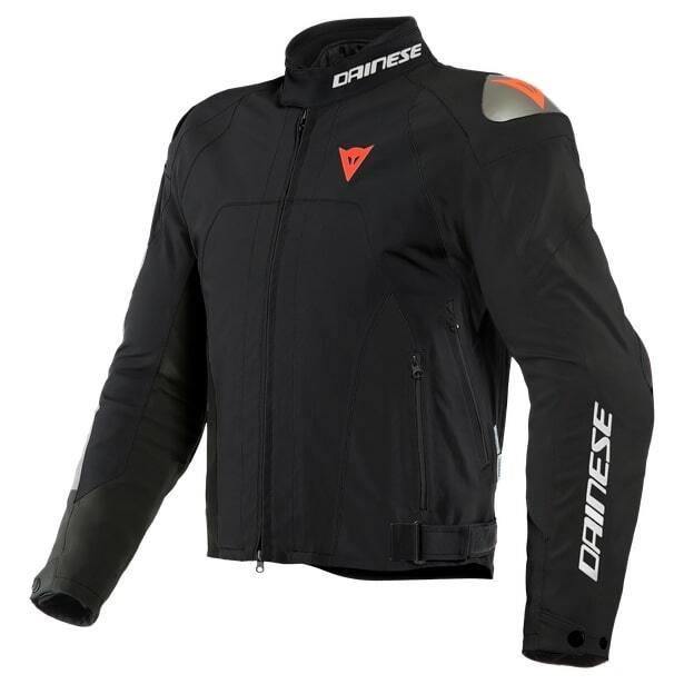 Dainese Indomita D-Dry XT Matte Black/Matte Black/Fluro Red Waterproof Textile Jacket