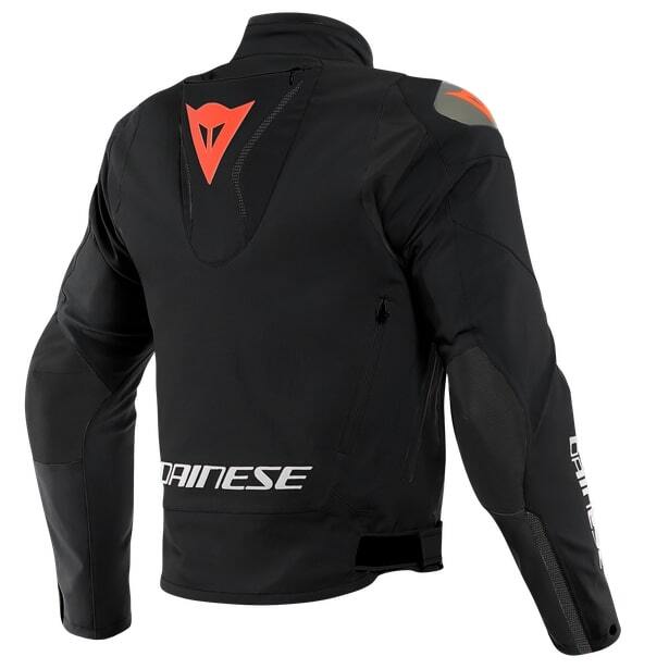 Dainese Indomita D-Dry XT Matte Black/Matte Black/Fluro Red Waterproof Textile Jacket