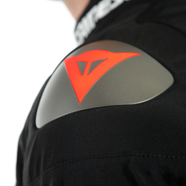 Dainese Indomita D-Dry XT Matte Black/Matte Black/Fluro Red Waterproof Textile Jacket