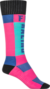 FLY 2023 MX Pink/Blue Youth Thick Socks