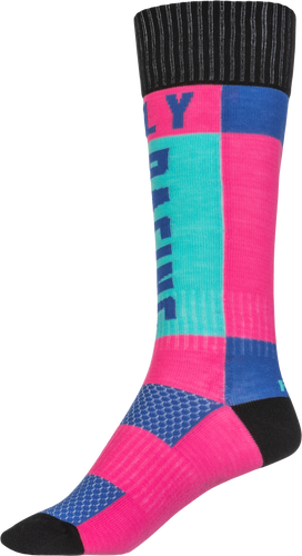 FLY 2023 MX Pink/Blue Youth Thick Socks