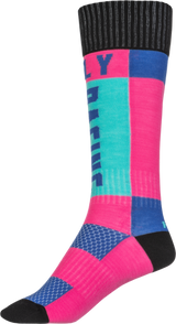 FLY 2023 MX Pink/Blue Youth Thick Socks