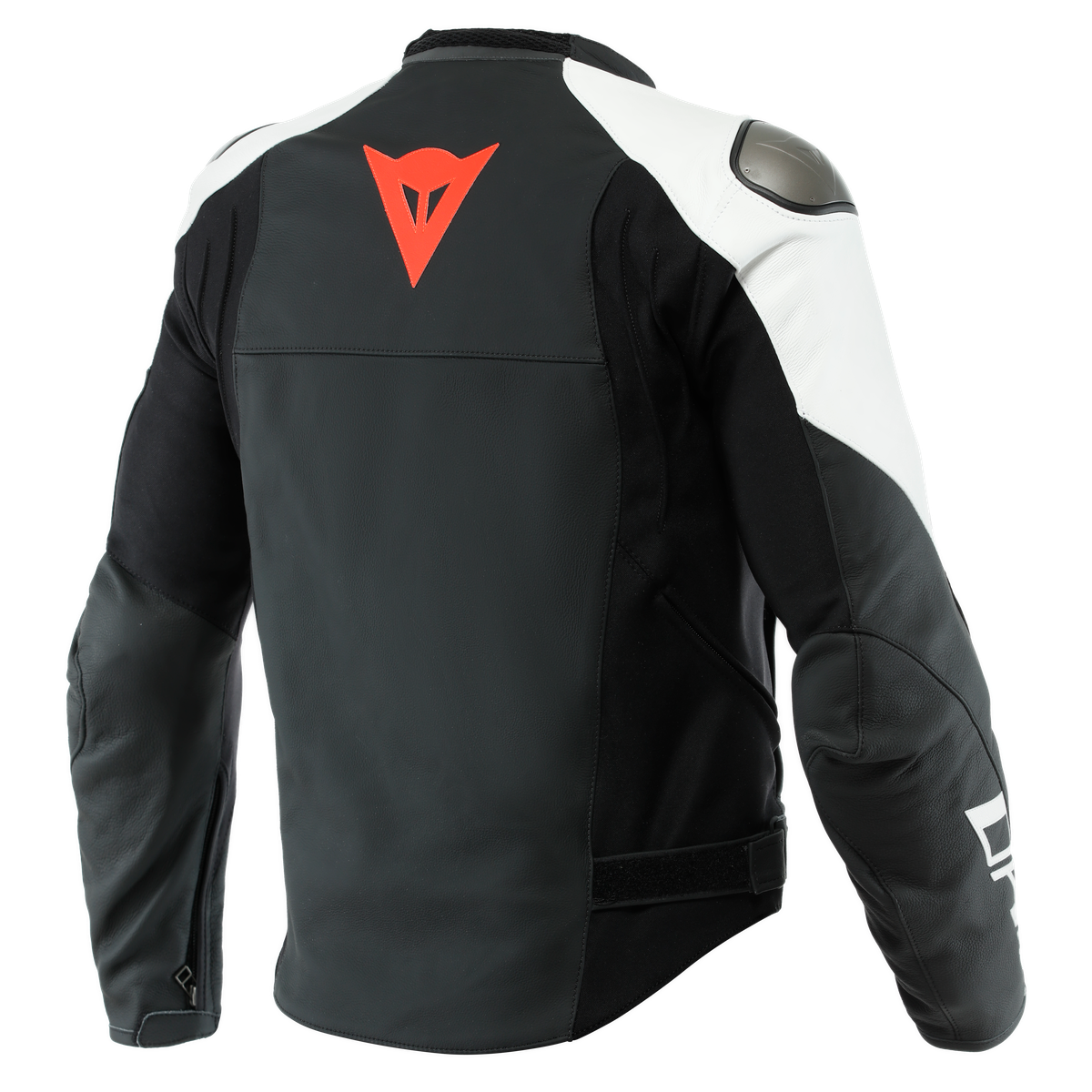 Dainese Sportiva Matte Black/Matte Black/White Non-Perforated Leather Jacket