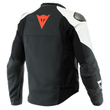 Dainese Sportiva Matte Black/Matte Black/White Non-Perforated Leather Jacket