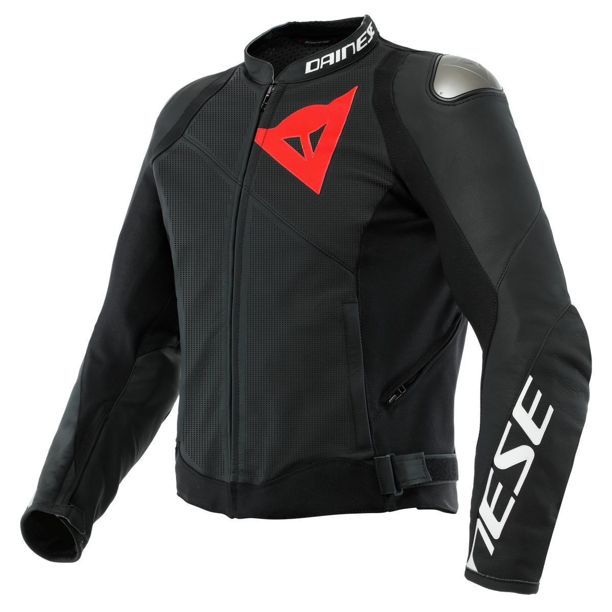 Dainese Sportiva Matte Black/Matte Black/Matte Black Perforated Leather Jacket