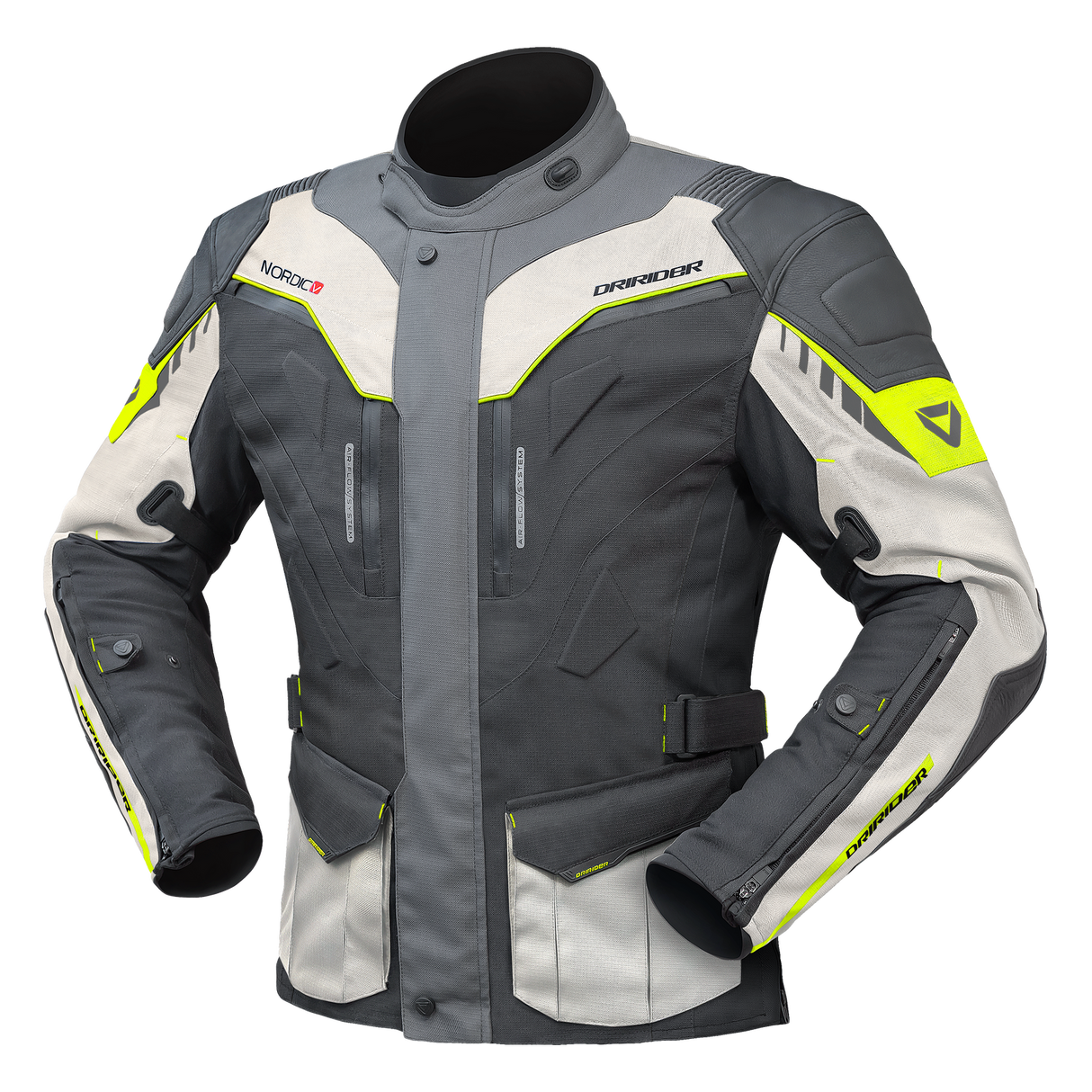 DriRider Nordic V Grey/Lime Textile Jacket