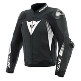 Dainese Super Speed 4 Matte Black/White Non-Perforated Leather Jacket