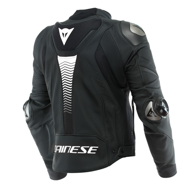 Dainese Super Speed 4 Matte Black/White Non-Perforated Leather Jacket