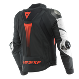 Dainese Super Speed 4 Matte Black/White/Fluro Red Perforated Leather Jacket