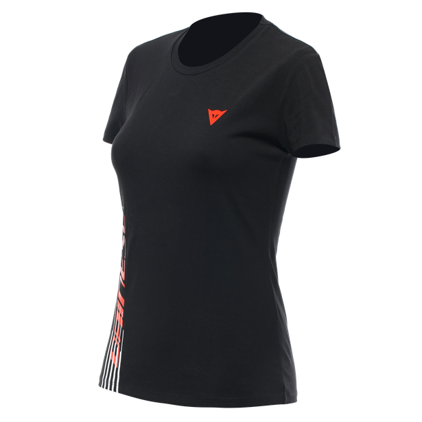 Dainese Logo Black/Fluro Red Womens T-Shirt