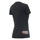 Dainese Logo Black/Fluro Red Womens T-Shirt