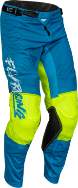 FLY 2023 Kinetic Mesh Khaos Blue/White/Hi-Vis Youth Pants