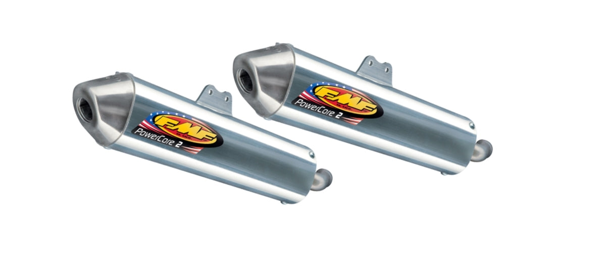 FMF Racing Powercore 2 Aluminum Mufflers w/Stainless End Caps for Yamaha Banshee 87-06 (2 Pieces)