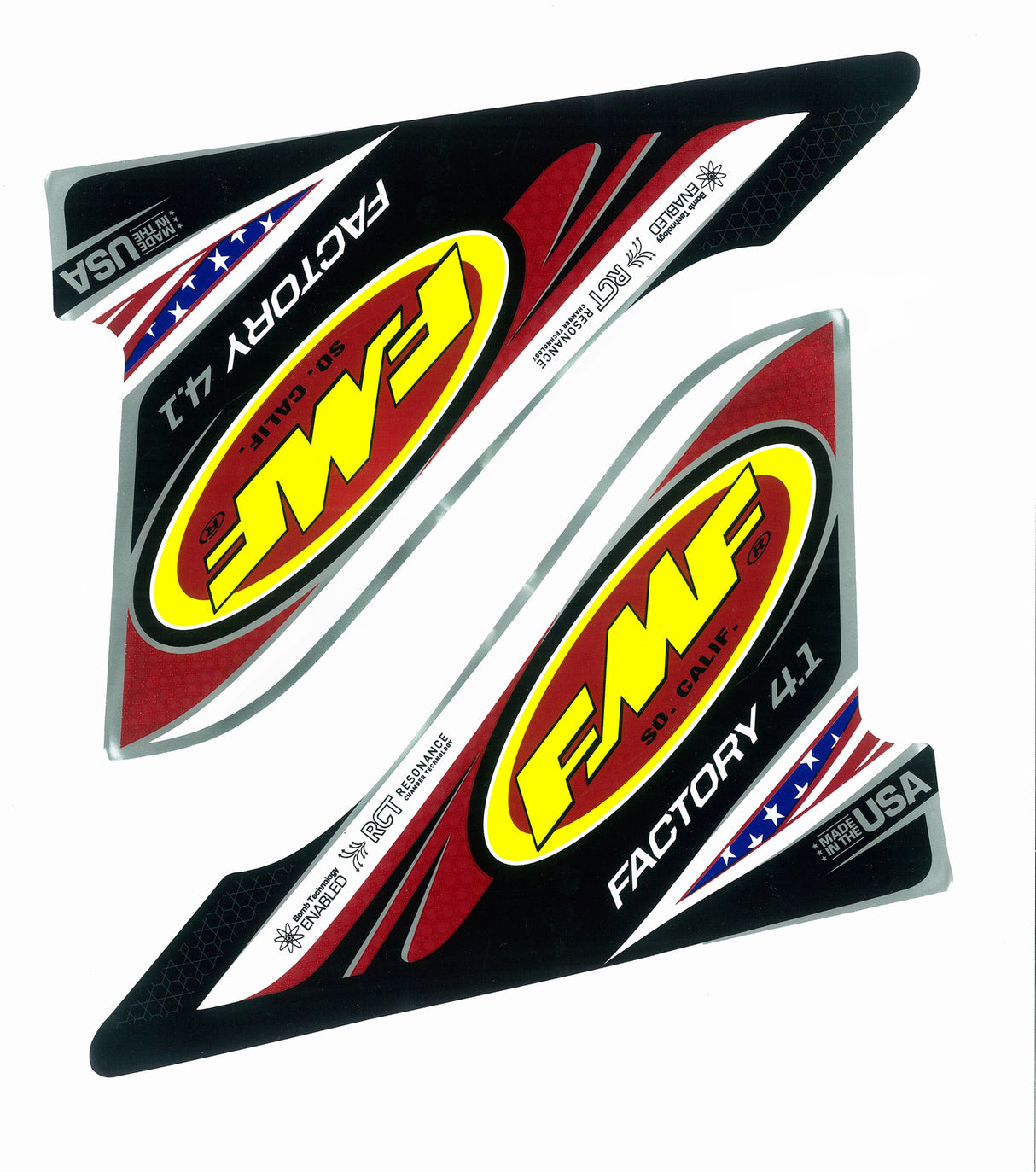 FMF Racing Factory 4.1 U.S.A. 2-Part Wrap Logo Decal Replacement