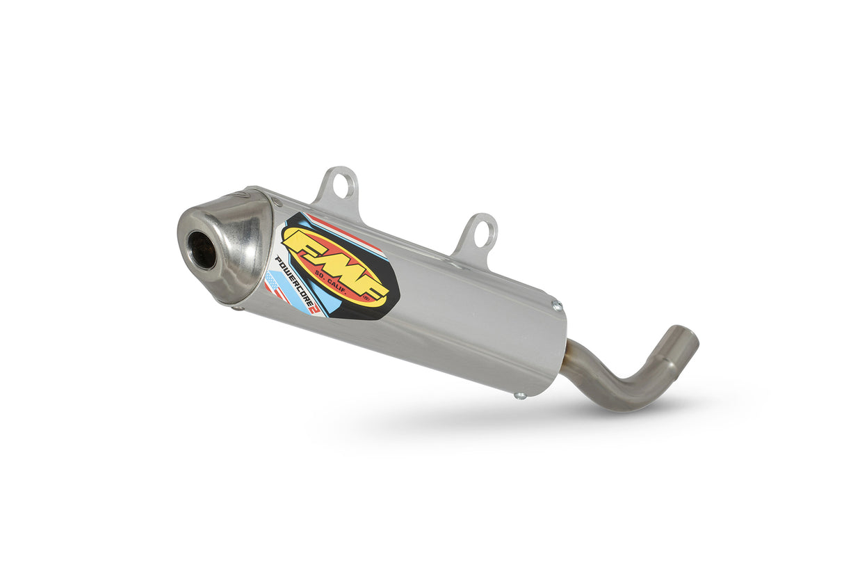 FMF Racing Powercore 2 Aluminum Muffler w/Stainless End Cap for KTM 19-22/Husqvarna 19-23/Gas Gas 21-23 Models