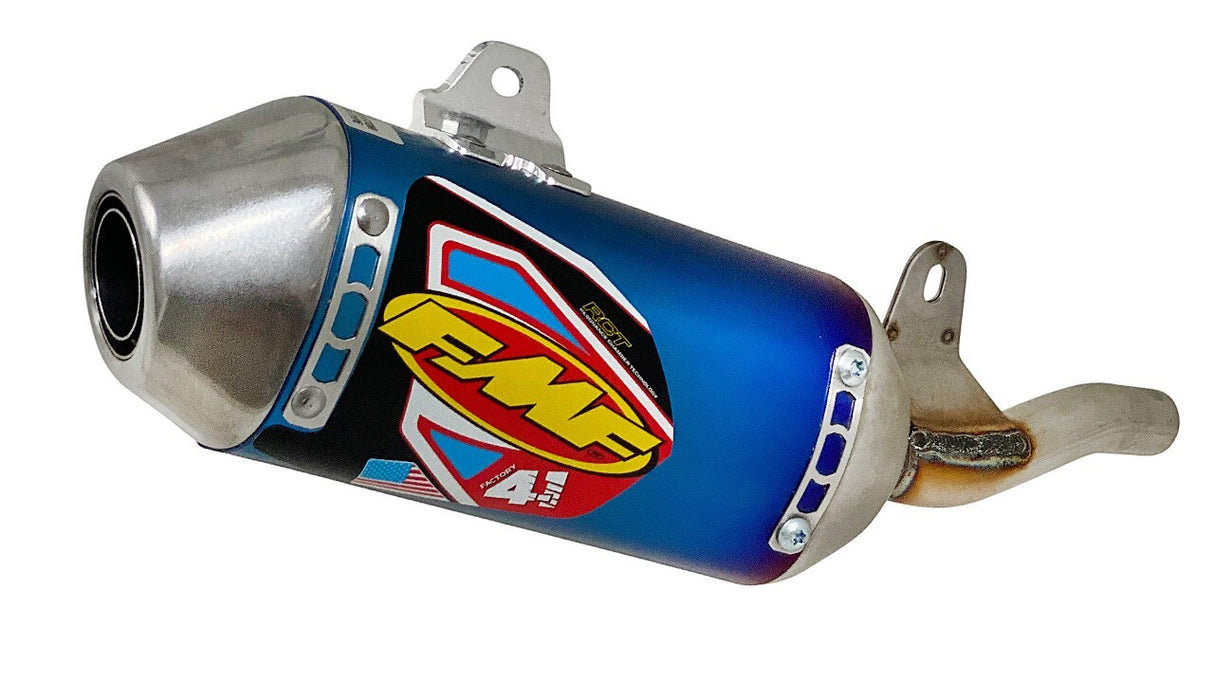 FMF Racing Mini Factory 4.1 RCT Blue Anodized Titanium Slip-On Muffler w/Stainless End Cap for Honda CRF110F 19-24