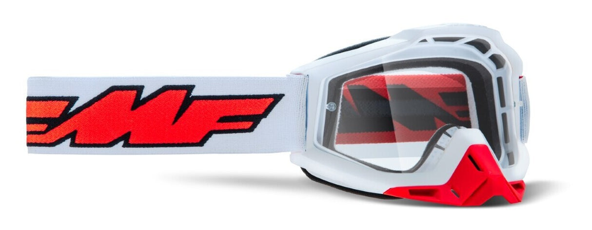 FMF Vision Powerbomb Goggles Rocket White w/Clear Lens