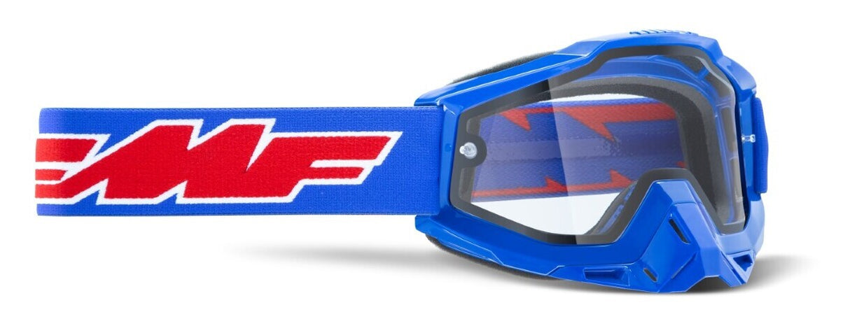 FMF Vision Powerbomb Enduro Goggles Rocket Blue w/Clear Lens