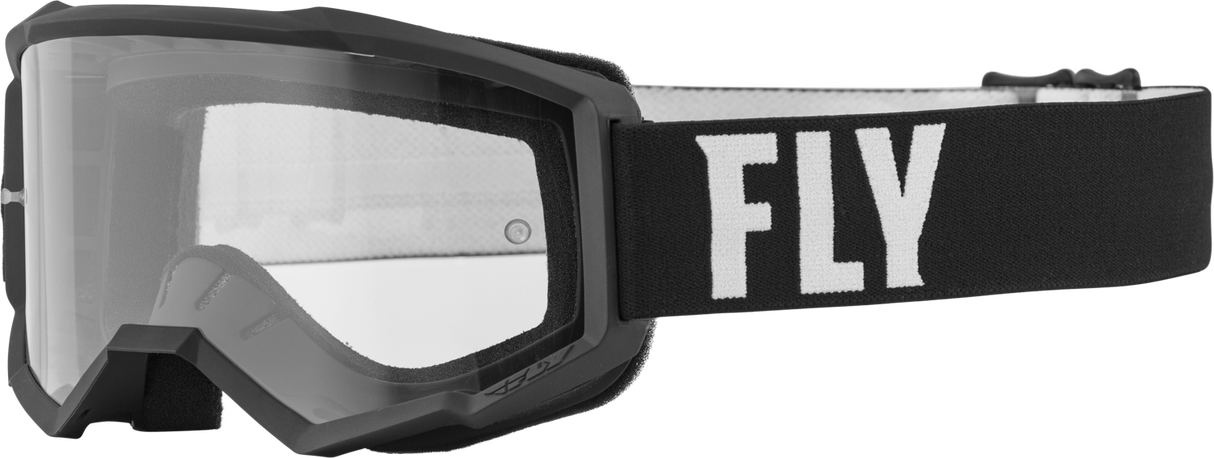 FLY 2023 Focus Youth Goggles Black/White w/Clear Lens