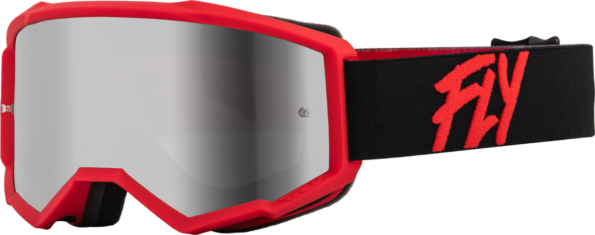 FLY 2023 Zone Youth Goggles Black/Red w/Silver Mirror/Smoke Lens